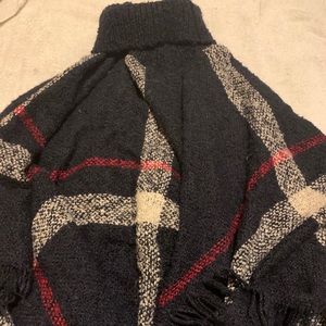 Pull over Burberry style pull over sweater Poncho.